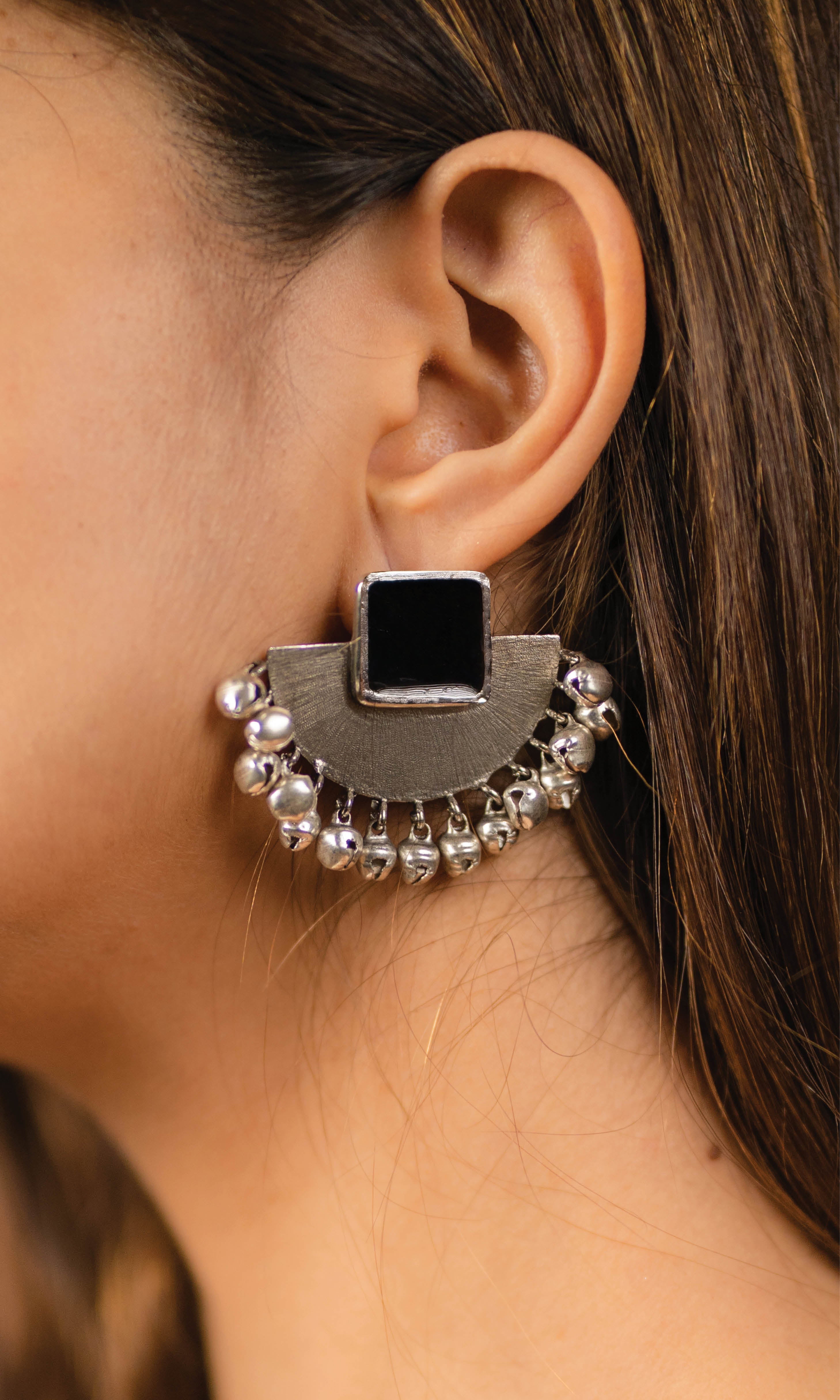 speckled half moon earrings | stone + sparrow